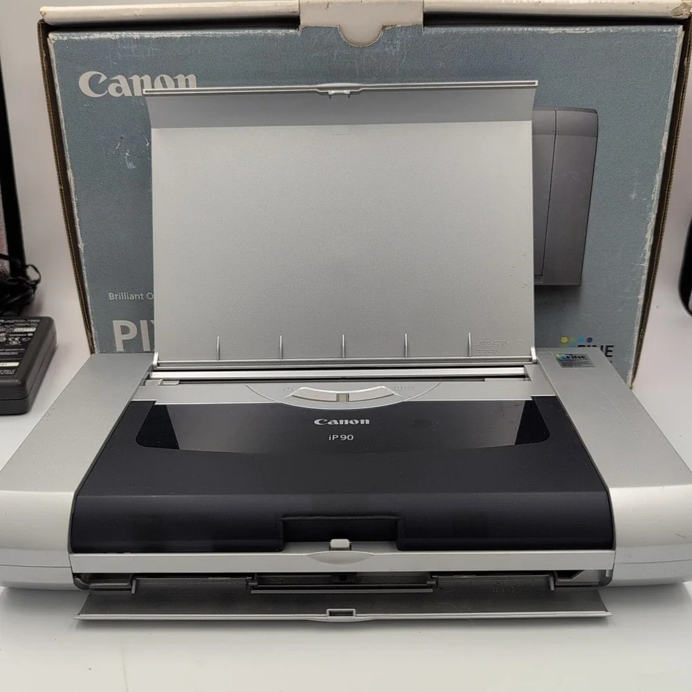 Canon Picma IP90V Photo Inkjet Printer Cord & Manual, CD - Turns On  -Untested -